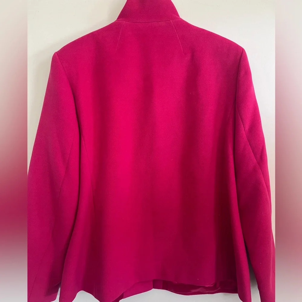 LANDS' END Fuchsia womens Hidden Button Coat Jacket Size 14P - Picture 4 of 11